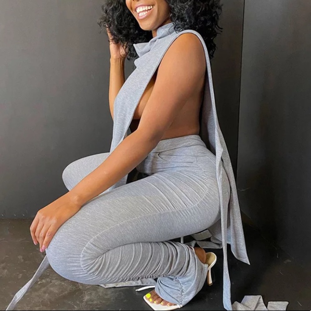 Grey 2pc Stack Pants Set